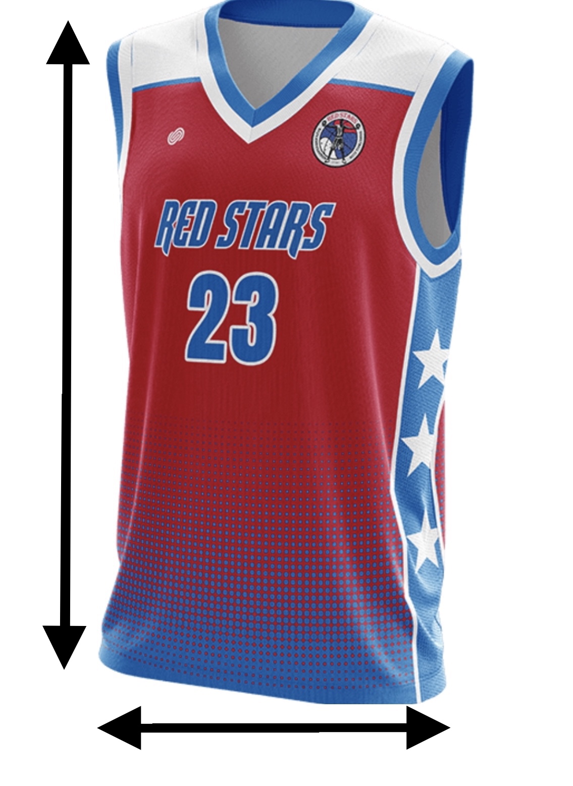 red stars jersey t-shirt